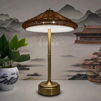Bellora | Kabellose Tischlampe – Wiederaufladbar mit Rattan-Design 2