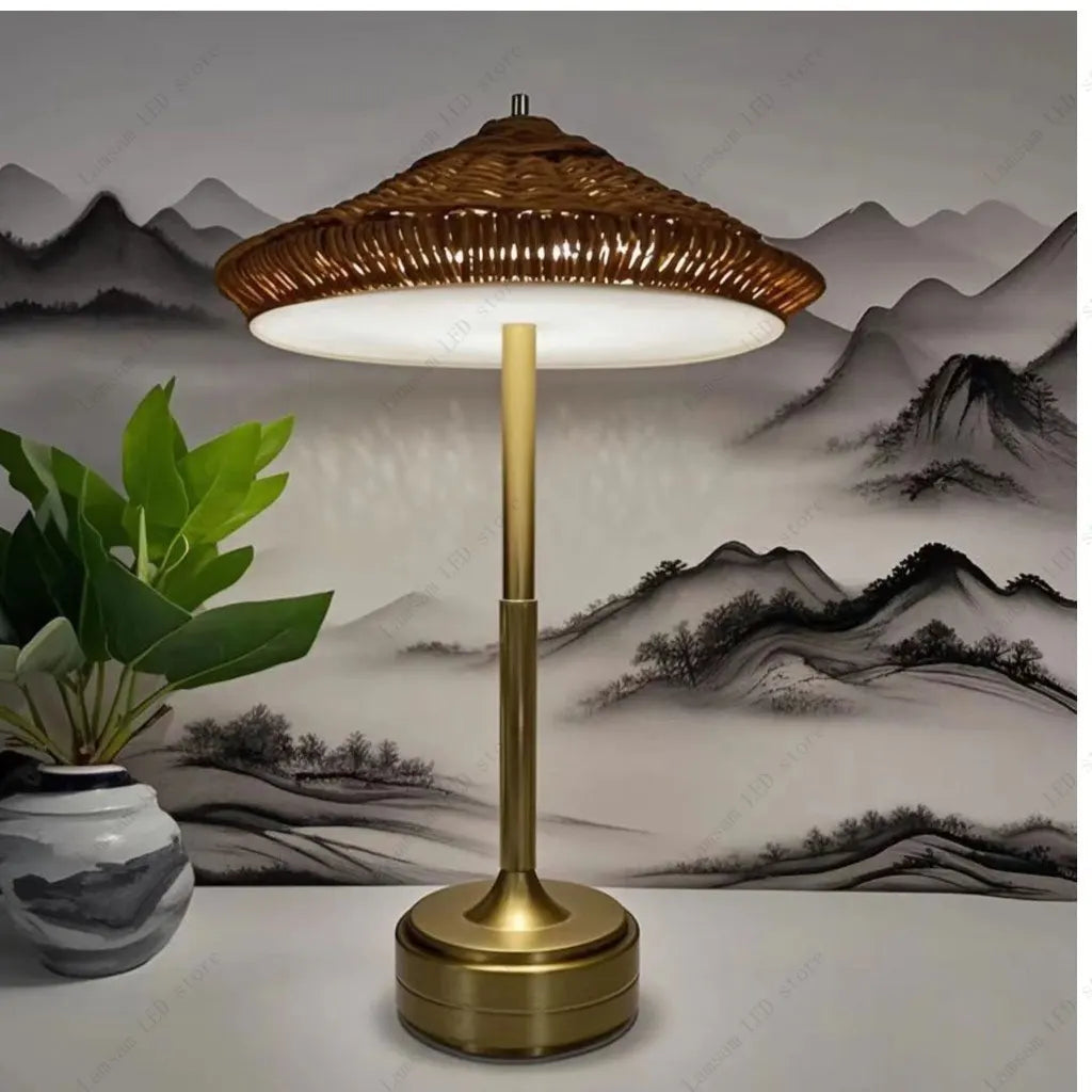Bellora | Kabellose Tischlampe – Wiederaufladbar mit Rattan-Design 4