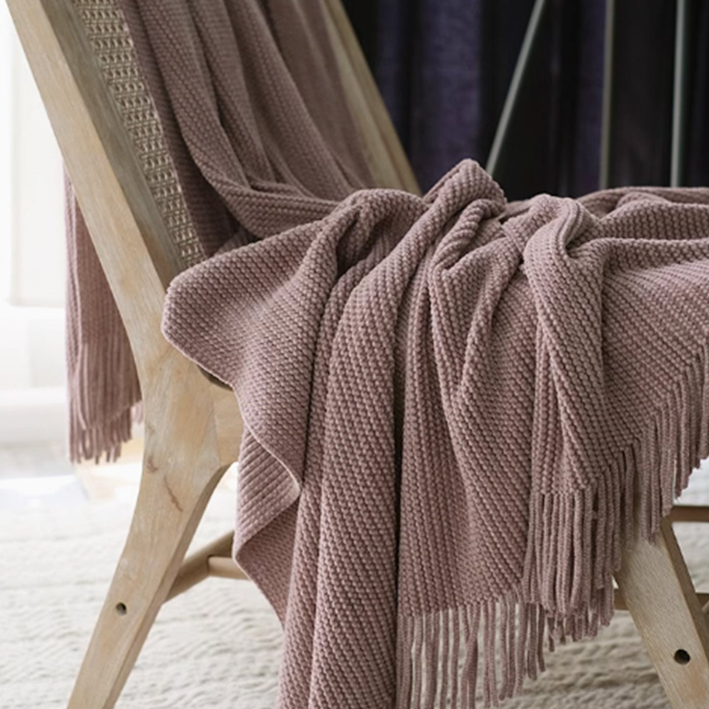 Chenilux | Wurfdecke – Luxuriöse Chenille-Textur mit Fransen 7