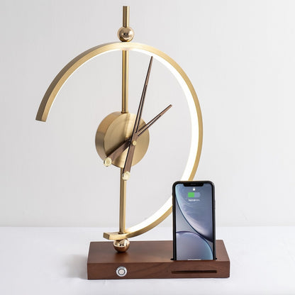 LumoChron | Elegante Lampenuhr mit Integriertem Ladegerät