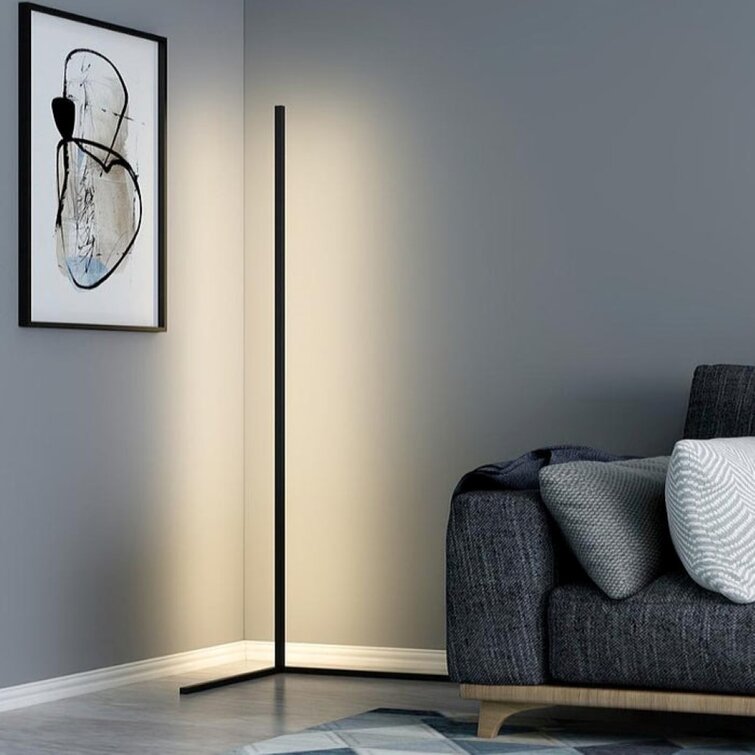 SleekBuddy | Minimalistische LED-Stehleuchte in Schwarz/Weiß – Moderne Ecklampe aus Aluminium
