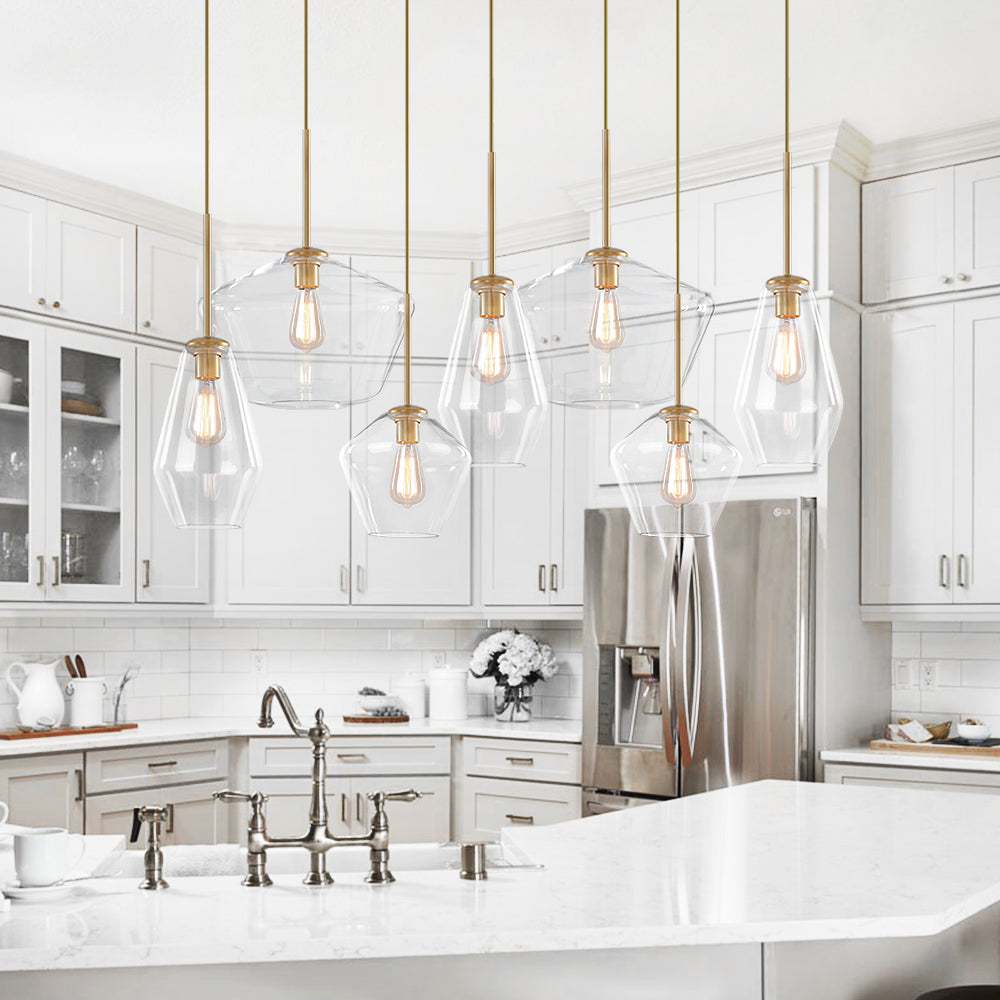 GeoCluster | 7-Licht Cluster Klarglas-Pendelleuchte Ceiling lights