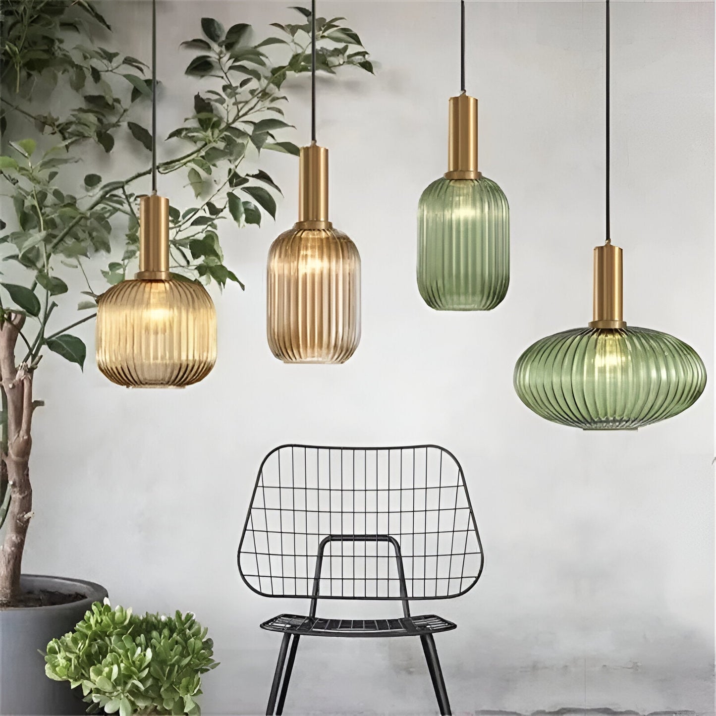 Glimmera | Pendelleuchte – Buntes Glas mit Retro-Charme für Esszimmer und Wohnzimmer 2