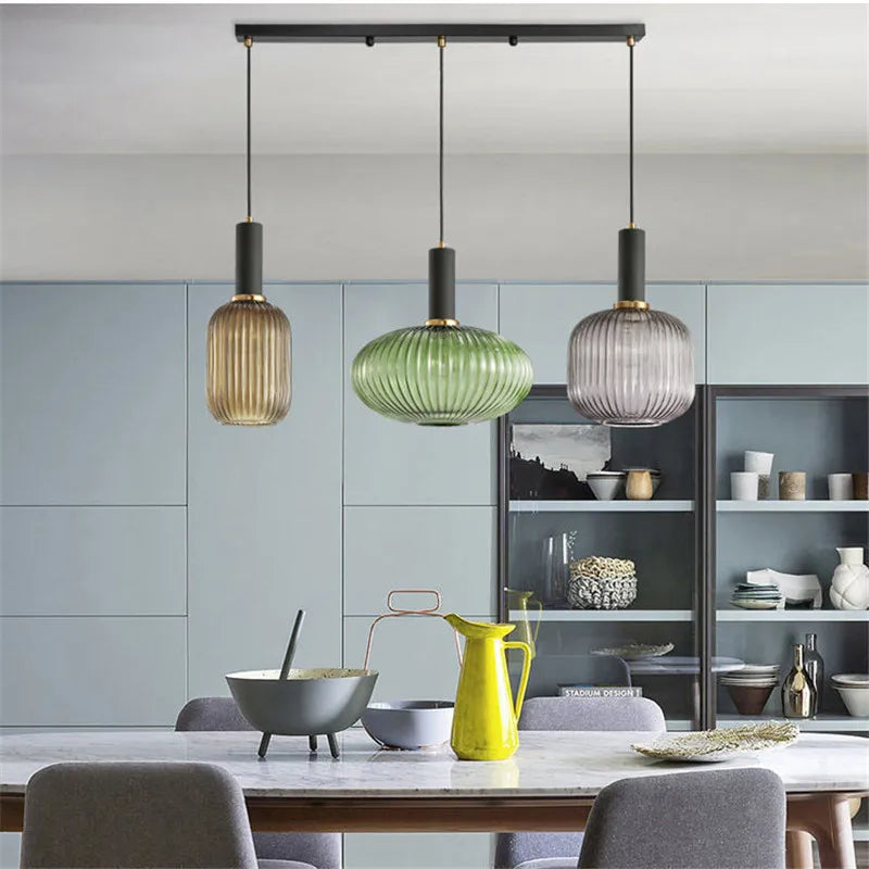 Glimmera | Pendelleuchte – Buntes Glas mit Retro-Charme für Esszimmer und Wohnzimmer 6