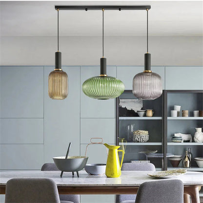 Glimmera | Pendelleuchte – Buntes Glas mit Retro-Charme für Esszimmer und Wohnzimmer 6