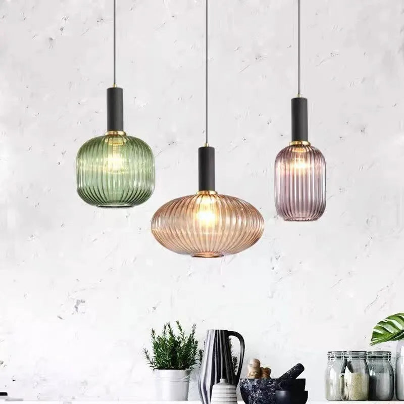 Glimmera | Pendelleuchte – Buntes Glas mit Retro-Charme für Esszimmer und Wohnzimmer 7