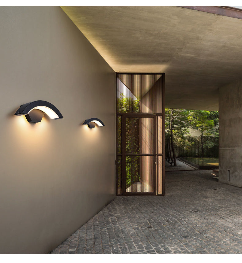 Moderne LED Wandleuchte Schwarz mit Bewegungssensor für Garten – Aluminium, Wetterfest-4