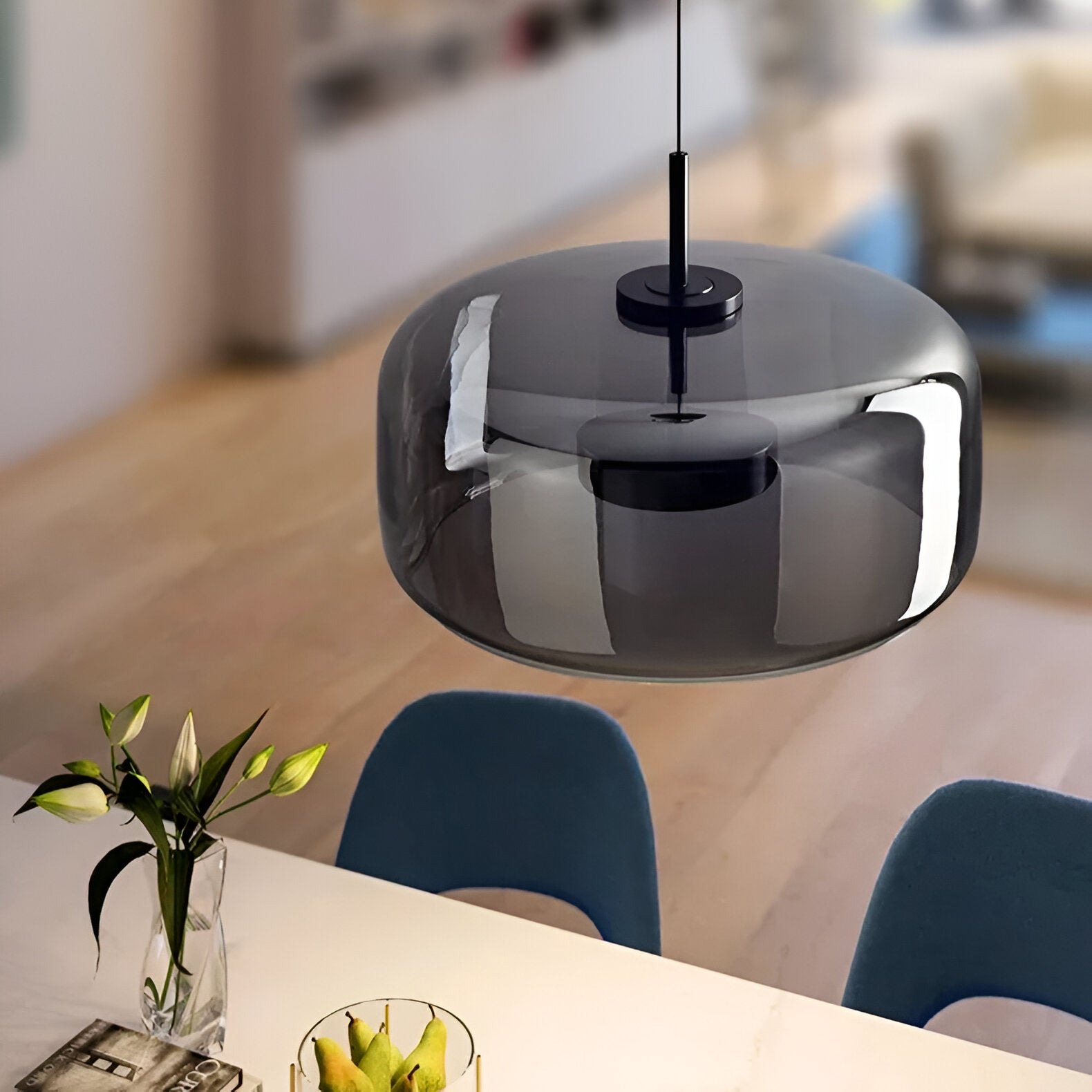 Hailora | Pendelleuchte – Handgefertigtes Rauchglas für Esszimmer und modernes Ambiente 12