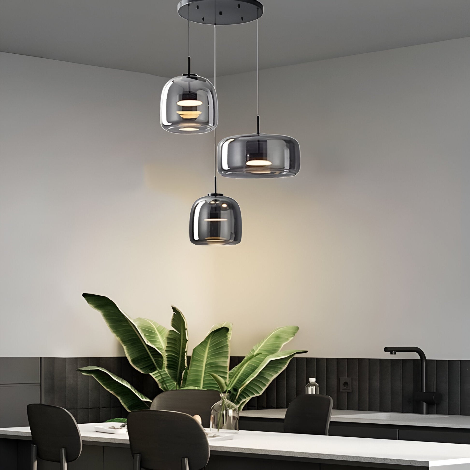Hailora | Pendelleuchte – Handgefertigtes Rauchglas für Esszimmer und modernes Ambiente 5