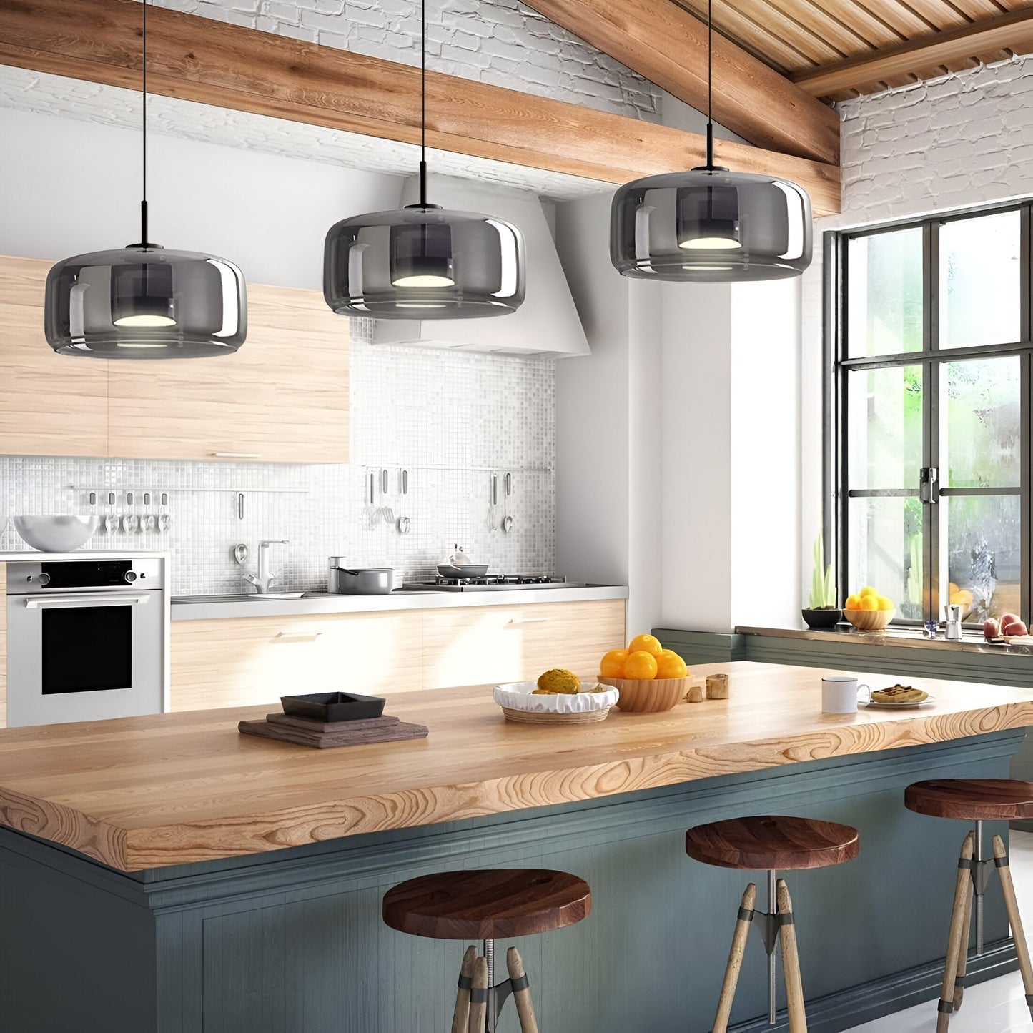 Hailora | Pendelleuchte – Handgefertigtes Rauchglas für Esszimmer und modernes Ambiente 6