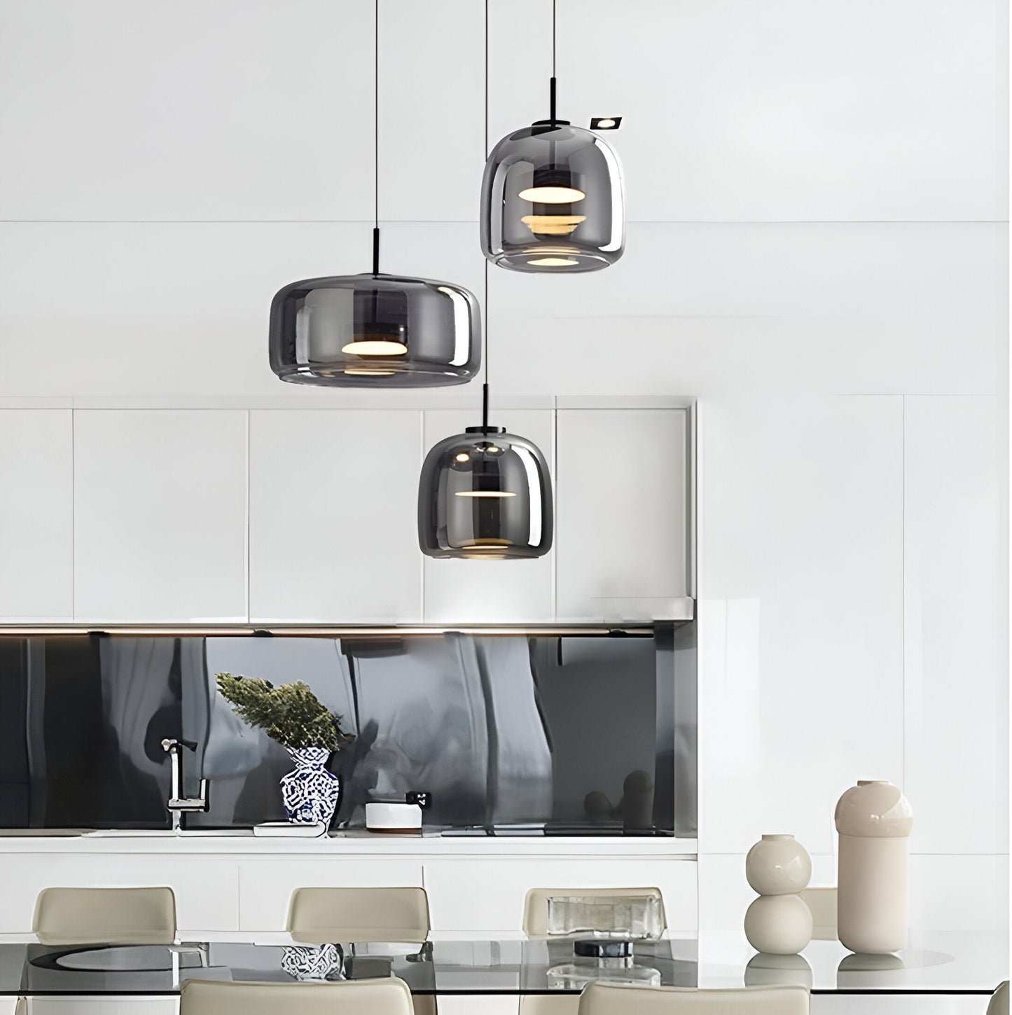 Hailora | Pendelleuchte – Handgefertigtes Rauchglas für Esszimmer und modernes Ambiente 7