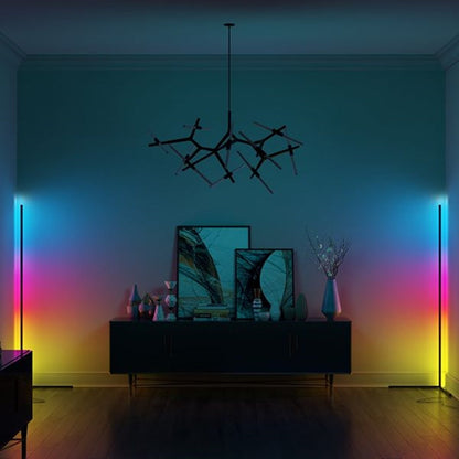 SleekBuddy | Minimalistische LED-Stehleuchte in Schwarz/Weiß – Moderne Ecklampe aus Aluminium