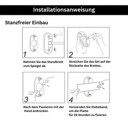 LumoLux-Spiegel | Wiederaufladbarer LED-Vergrößerungsspiegel in Gold, 3-Farben-Touch-Licht, 360° Schwenkbar, Mit USB-C & 10-fach Zoom