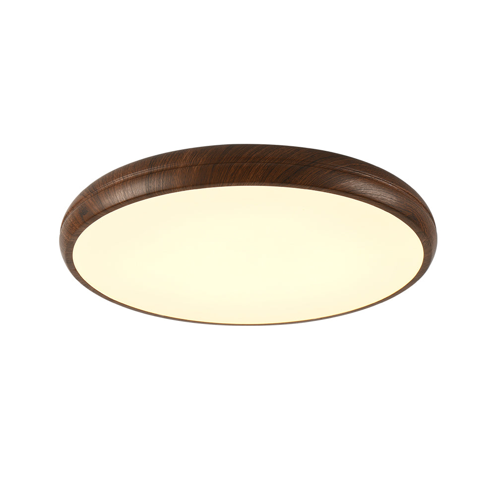 HolzPur | LED-Deckenleuchte – Runde Minimalistische Lampe mit Holzmaserung