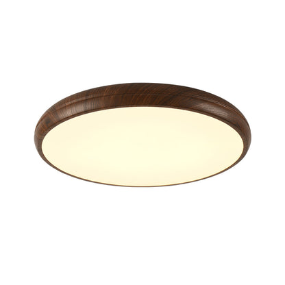 HolzPur | LED-Deckenleuchte – Runde Minimalistische Lampe mit Holzmaserung