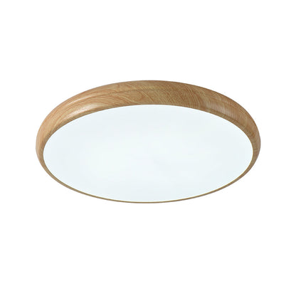 HolzPur | LED-Deckenleuchte – Runde Minimalistische Lampe mit Holzmaserung