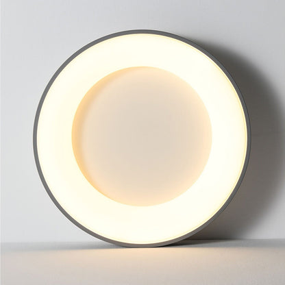 LuminoFlat | LED-Deckenleuchte – Moderne Runde Flache Lampe aus Grauem Metall