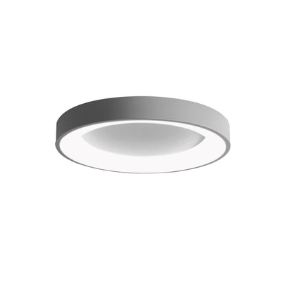 LuminoFlat | LED-Deckenleuchte – Moderne Runde Flache Lampe aus Grauem Metall