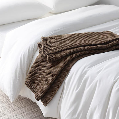 Knorvion | Strickwurfdecke – Gemütlich und stilvoll in Mocha Braun für Zuhause 2