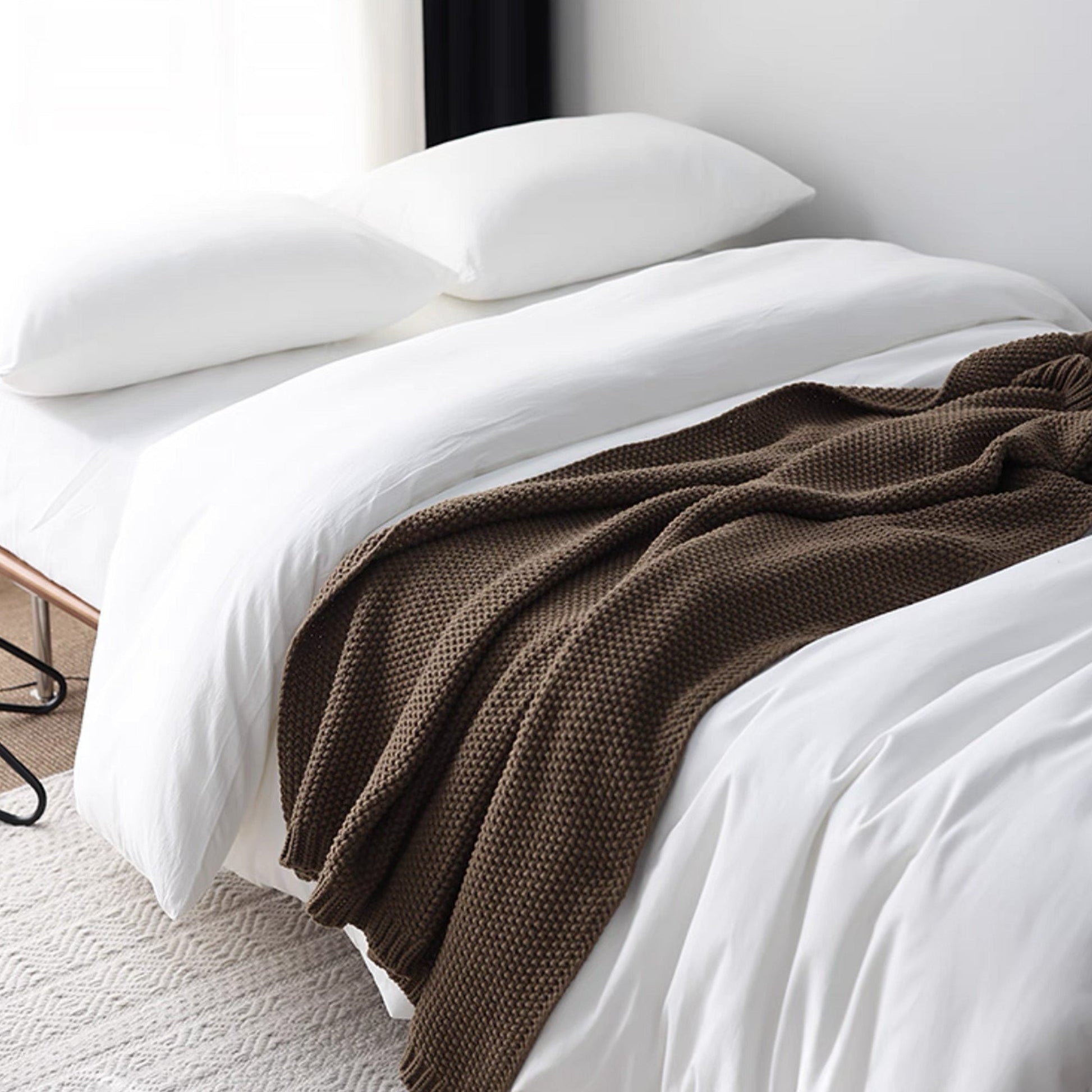 Knorvion | Strickwurfdecke – Gemütlich und stilvoll in Mocha Braun für Zuhause 4
