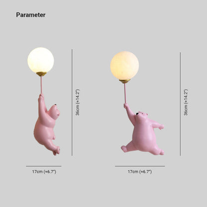 LichtFlair Design Bären LED Wandleuchte Weiß, Kinderzimmer/Schlafzimmer