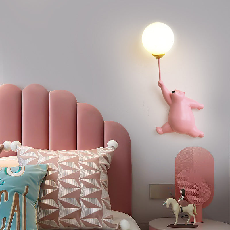 LichtFlair Design Bären LED Wandleuchte Weiß, Kinderzimmer/Schlafzimmer Wall Lights