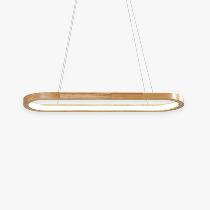 LichtGlanz Moderne Pendelleuchte Oval Holzfarbig Schlafzimmer Holz & Acryl Ceiling lights