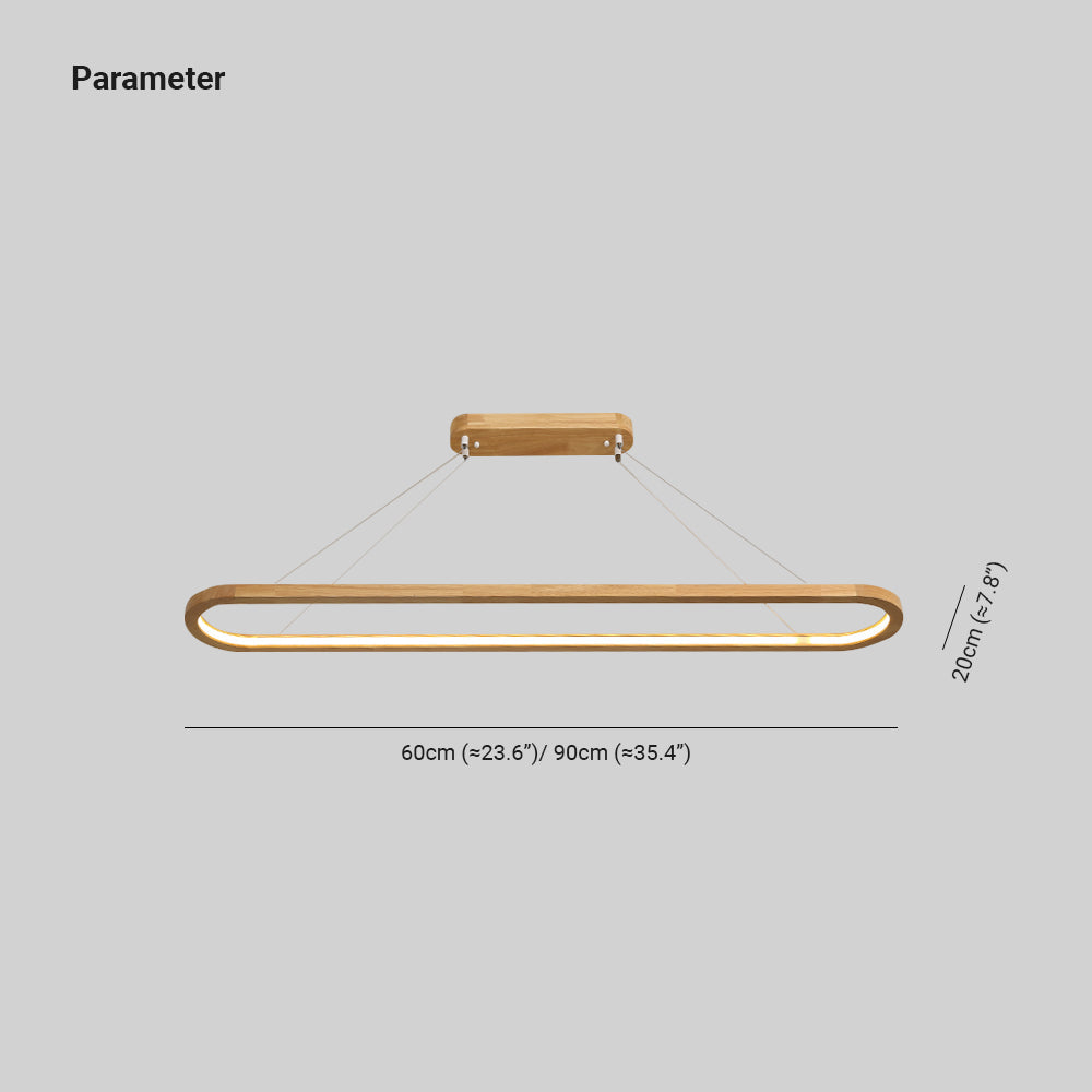 LichtGlanz Moderne Pendelleuchte Oval Holzfarbig Schlafzimmer Holz & Acryl Ceiling lights