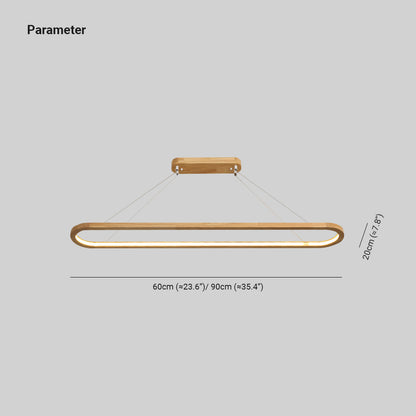 LichtGlanz Moderne Pendelleuchte Oval Holzfarbig Schlafzimmer Holz & Acryl Ceiling lights