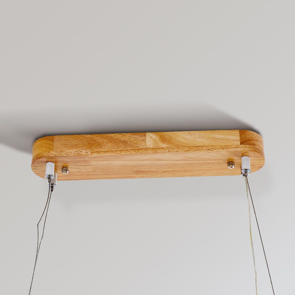 LichtGlanz Moderne Pendelleuchte Oval Holzfarbig Schlafzimmer Holz & Acryl Ceiling lights