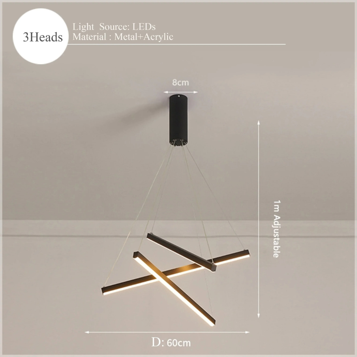 LumiStrata | Moderne LED-Pendellampe – Mehrstufige Metallleuchte, dimmbar mit Fernbedienung