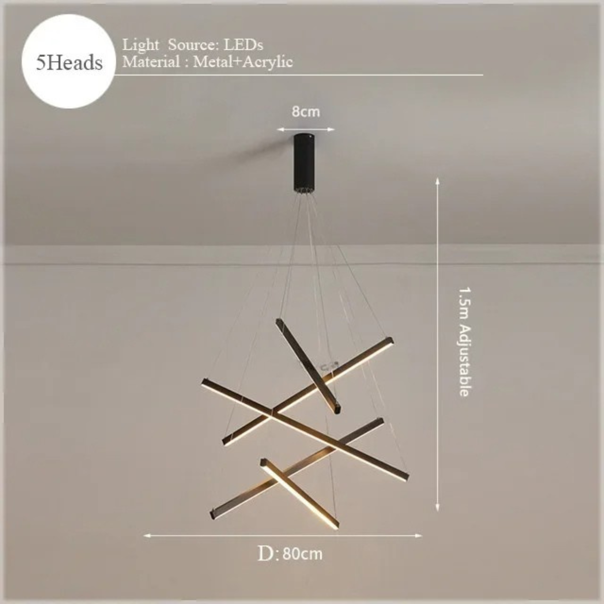 LumiStrata | Moderne LED-Pendellampe – Mehrstufige Metallleuchte, dimmbar mit Fernbedienung