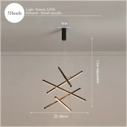 LumiStrata | Moderne LED-Pendellampe – Mehrstufige Metallleuchte, dimmbar mit Fernbedienung