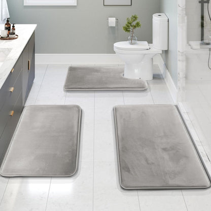 Lunaflo | Badmatte – 3-teiliges Set mit Rutschfester Unterseite und Memory Foam 0