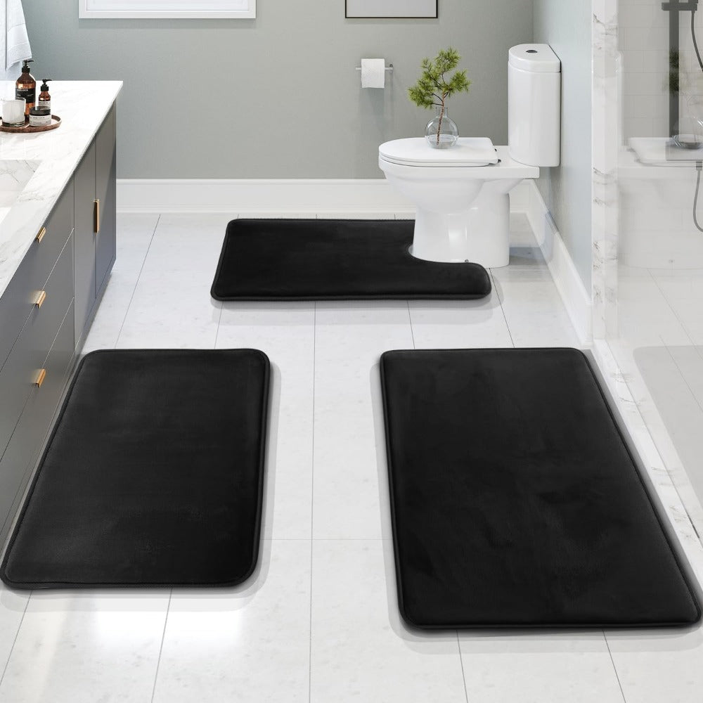 Lunaflo | Badmatte – 3-teiliges Set mit Rutschfester Unterseite und Memory Foam 2