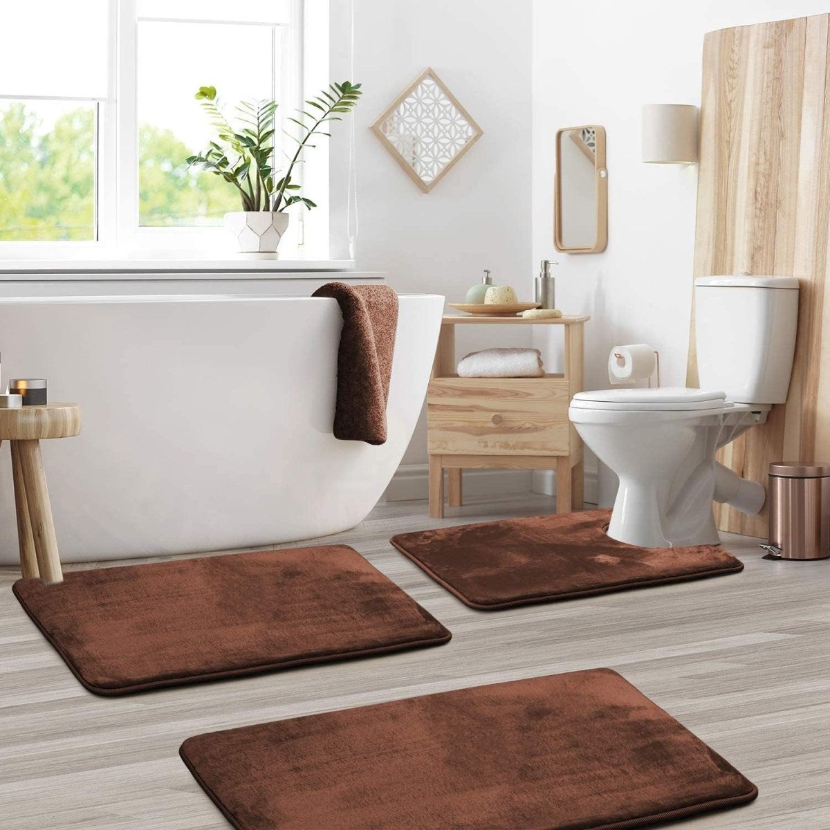 Lunaflo | Badmatte – 3-teiliges Set mit Rutschfester Unterseite und Memory Foam 3