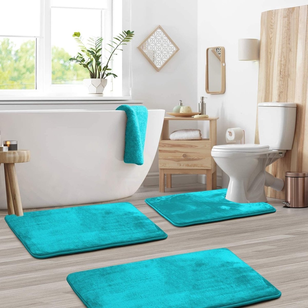 Lunaflo | Badmatte – 3-teiliges Set mit Rutschfester Unterseite und Memory Foam 5