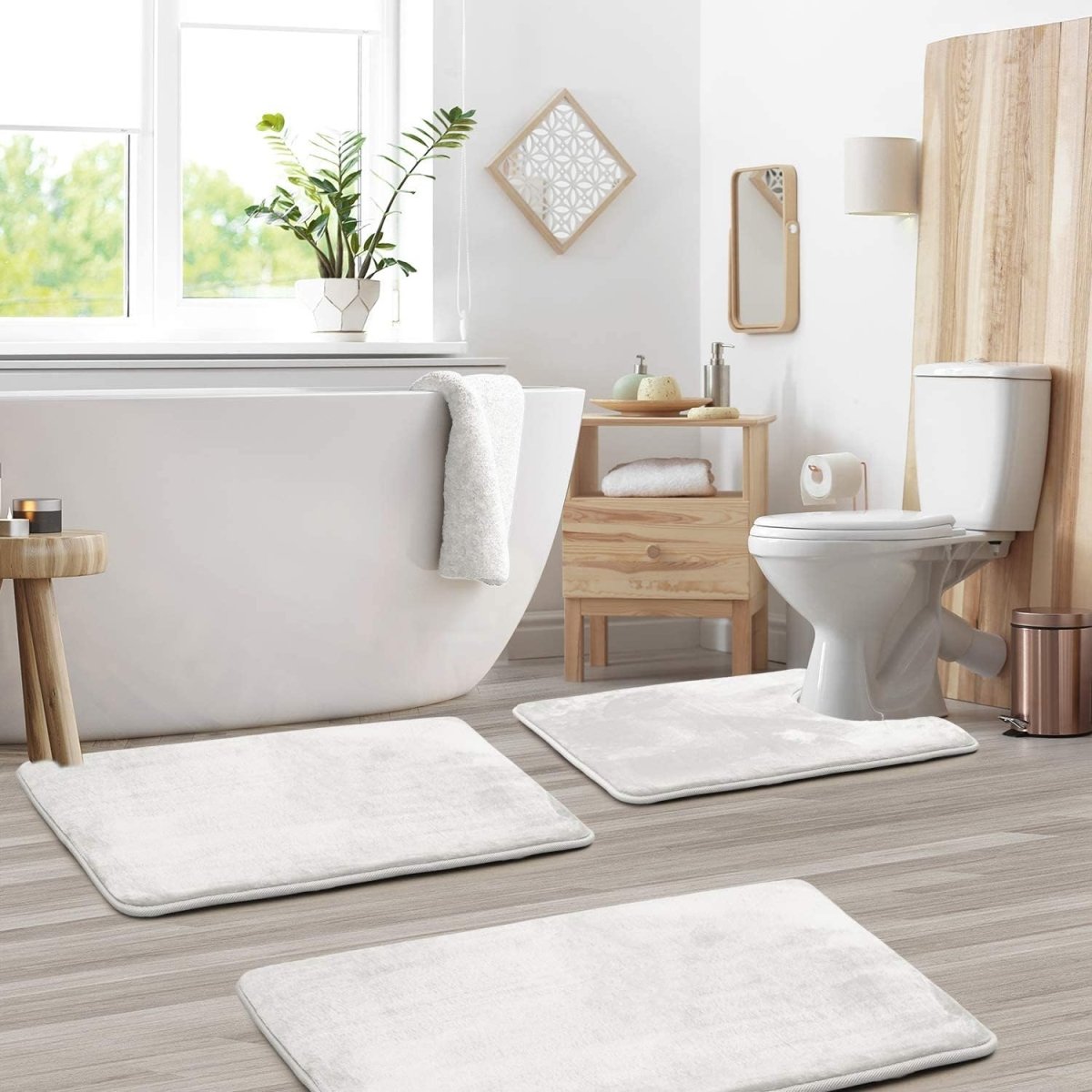 Lunaflo | Badmatte – 3-teiliges Set mit Rutschfester Unterseite und Memory Foam 6