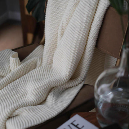 Lunaria | Strickdecke – Dicke, Gemütliche Decke mit Übereck-Quasten 6