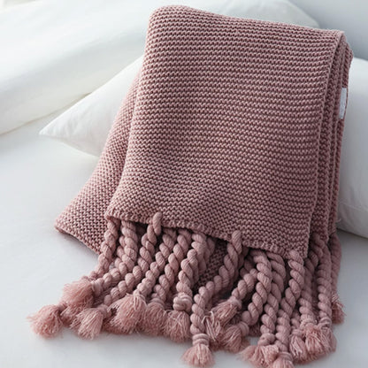 Lunaria | Strickdecke – Dicke, Gemütliche Decke mit Übereck-Quasten 9