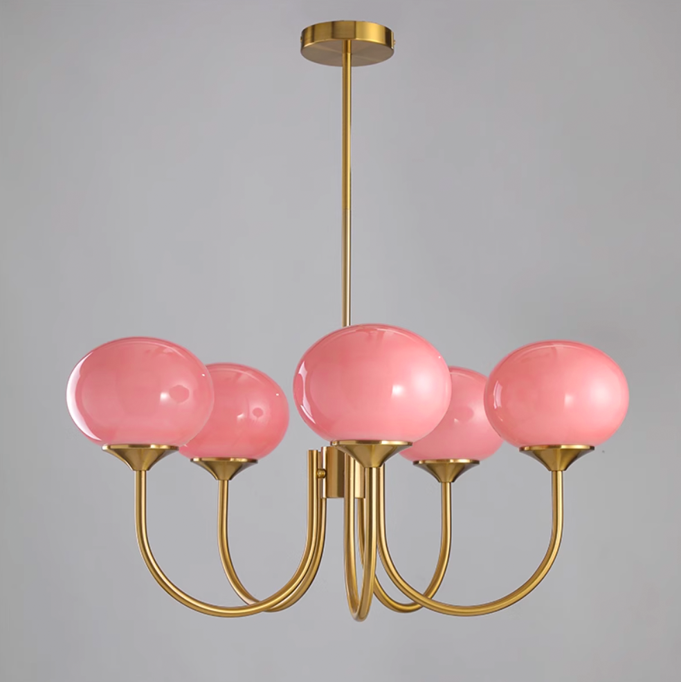 Zuckerstrahlen | Moderner Kronleuchter im Marshmallow-Design – Elegantes Glas, sanftes Licht & stilvolle Akzente für Wohn- und Esszimmer