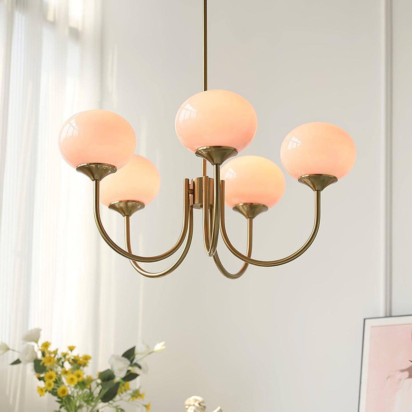 Zuckerstrahlen | Moderner Kronleuchter im Marshmallow-Design – Elegantes Glas, sanftes Licht & stilvolle Akzente für Wohn- und Esszimmer