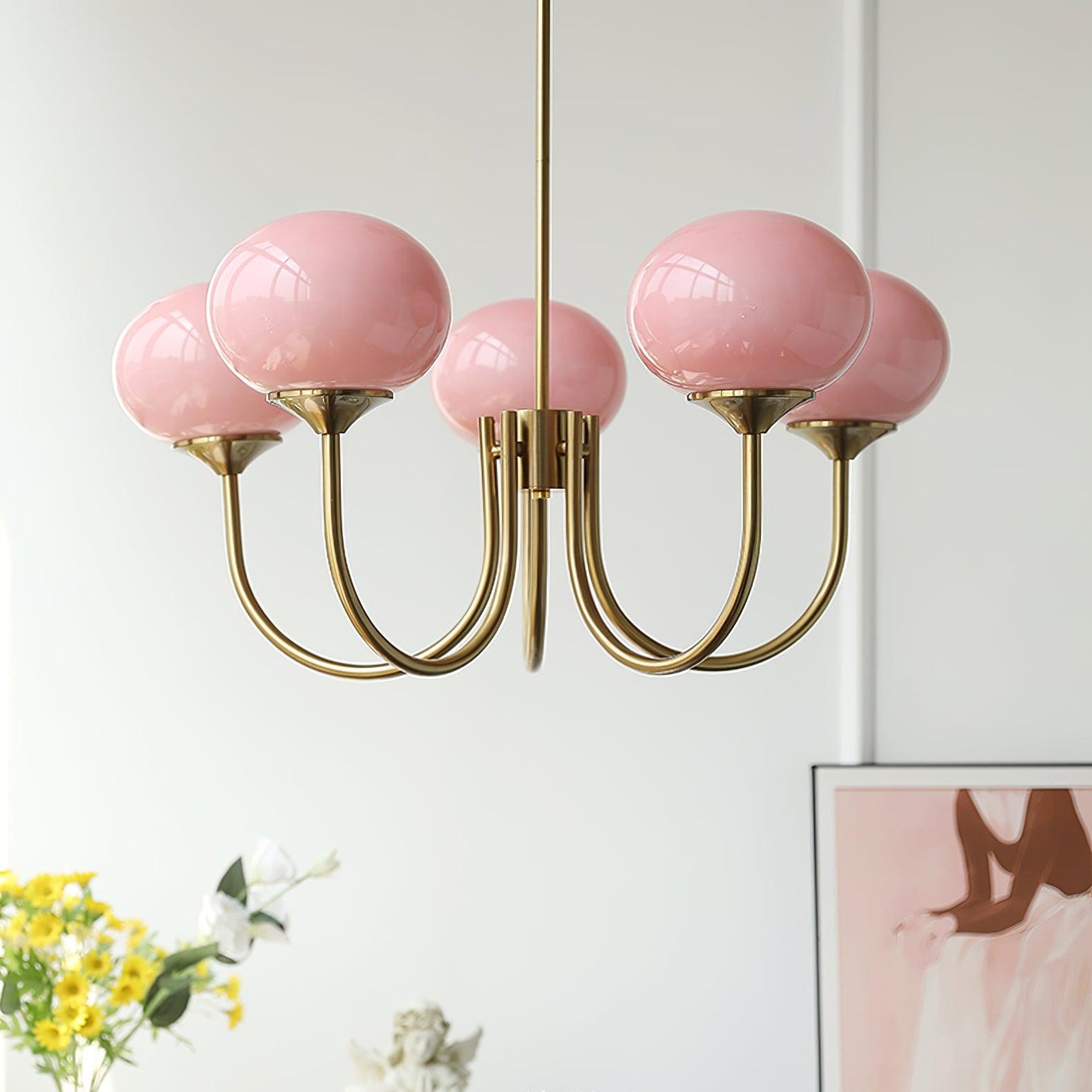 Zuckerstrahlen | Moderner Kronleuchter im Marshmallow-Design – Elegantes Glas, sanftes Licht & stilvolle Akzente für Wohn- und Esszimmer