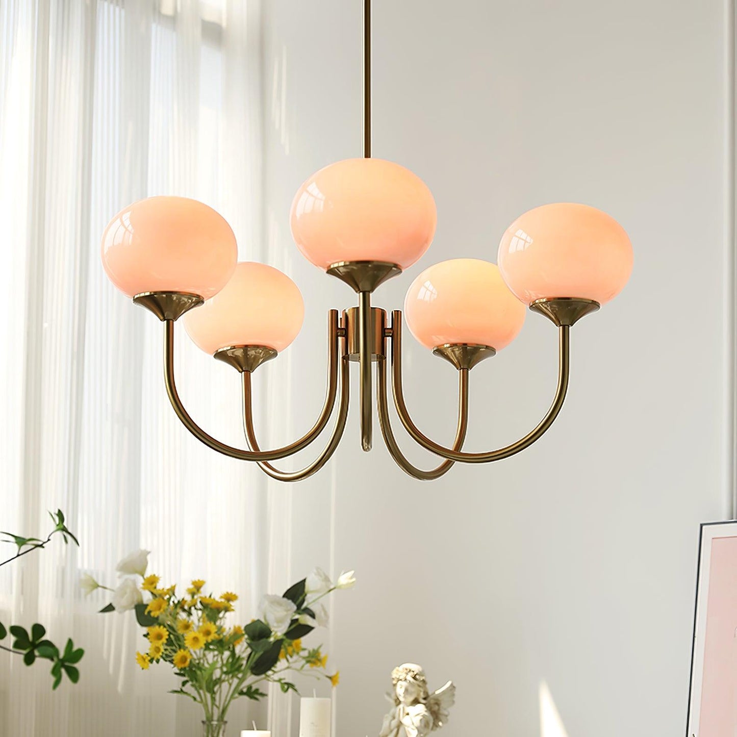 Zuckerstrahlen | Moderner Kronleuchter im Marshmallow-Design – Elegantes Glas, sanftes Licht & stilvolle Akzente für Wohn- und Esszimmer