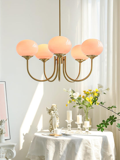 Zuckerstrahlen | Moderner Kronleuchter im Marshmallow-Design – Elegantes Glas, sanftes Licht & stilvolle Akzente für Wohn- und Esszimmer