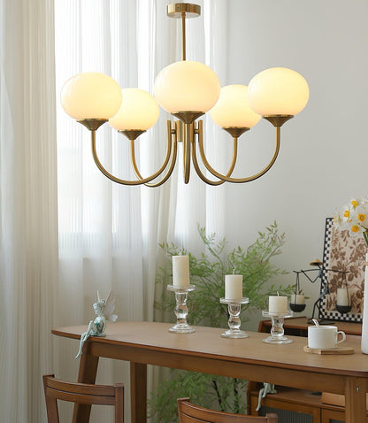 Zuckerstrahlen | Moderner Kronleuchter im Marshmallow-Design – Elegantes Glas, sanftes Licht & stilvolle Akzente für Wohn- und Esszimmer