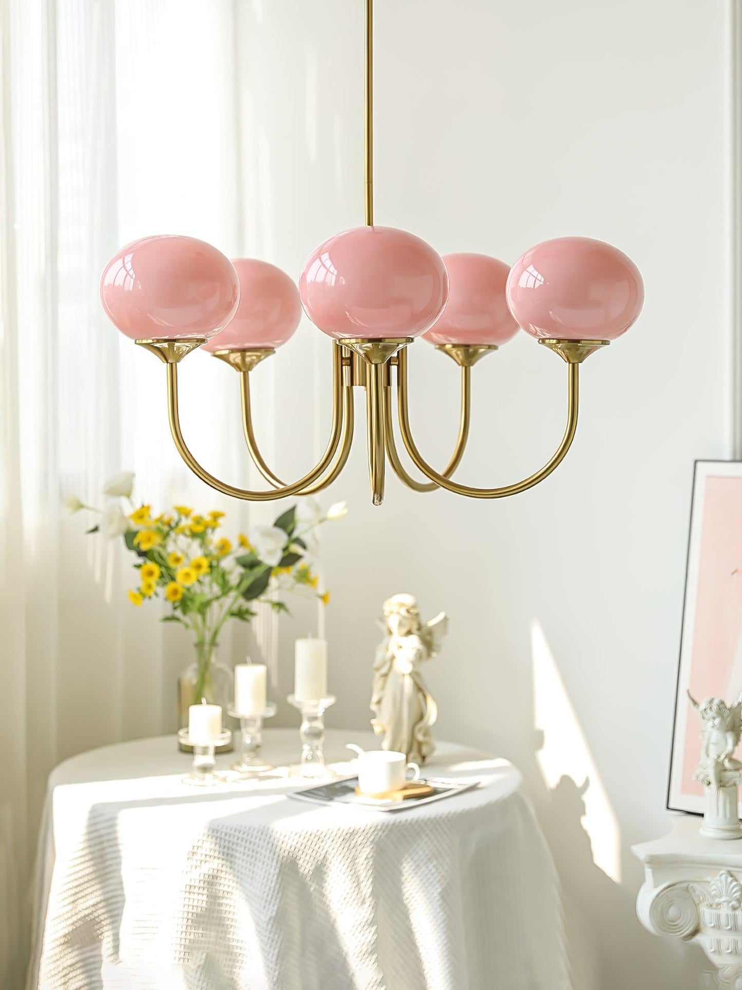 Zuckerstrahlen | Moderner Kronleuchter im Marshmallow-Design – Elegantes Glas, sanftes Licht & stilvolle Akzente für Wohn- und Esszimmer