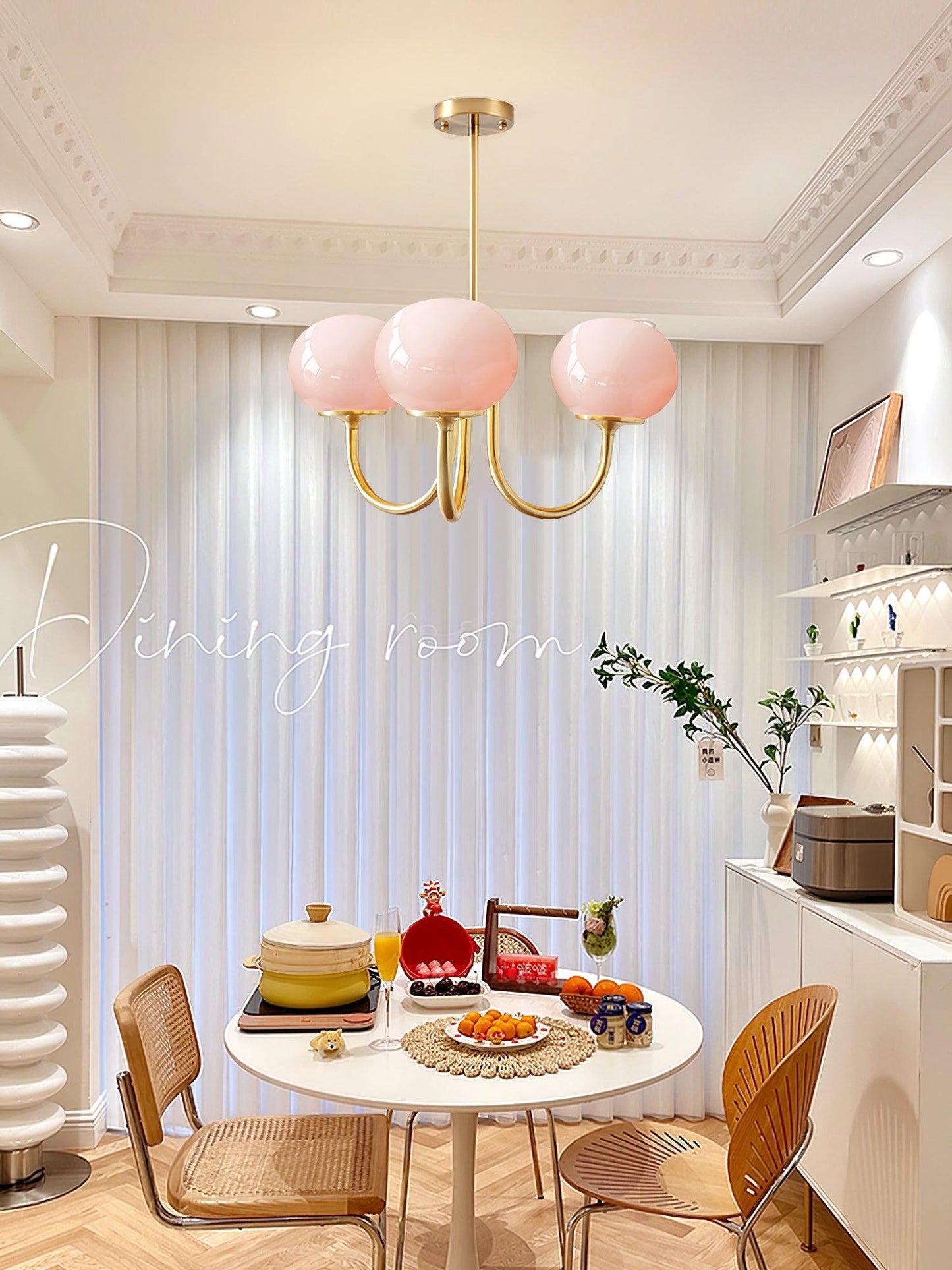 Zuckerstrahlen | Moderner Kronleuchter im Marshmallow-Design – Elegantes Glas, sanftes Licht & stilvolle Akzente für Wohn- und Esszimmer