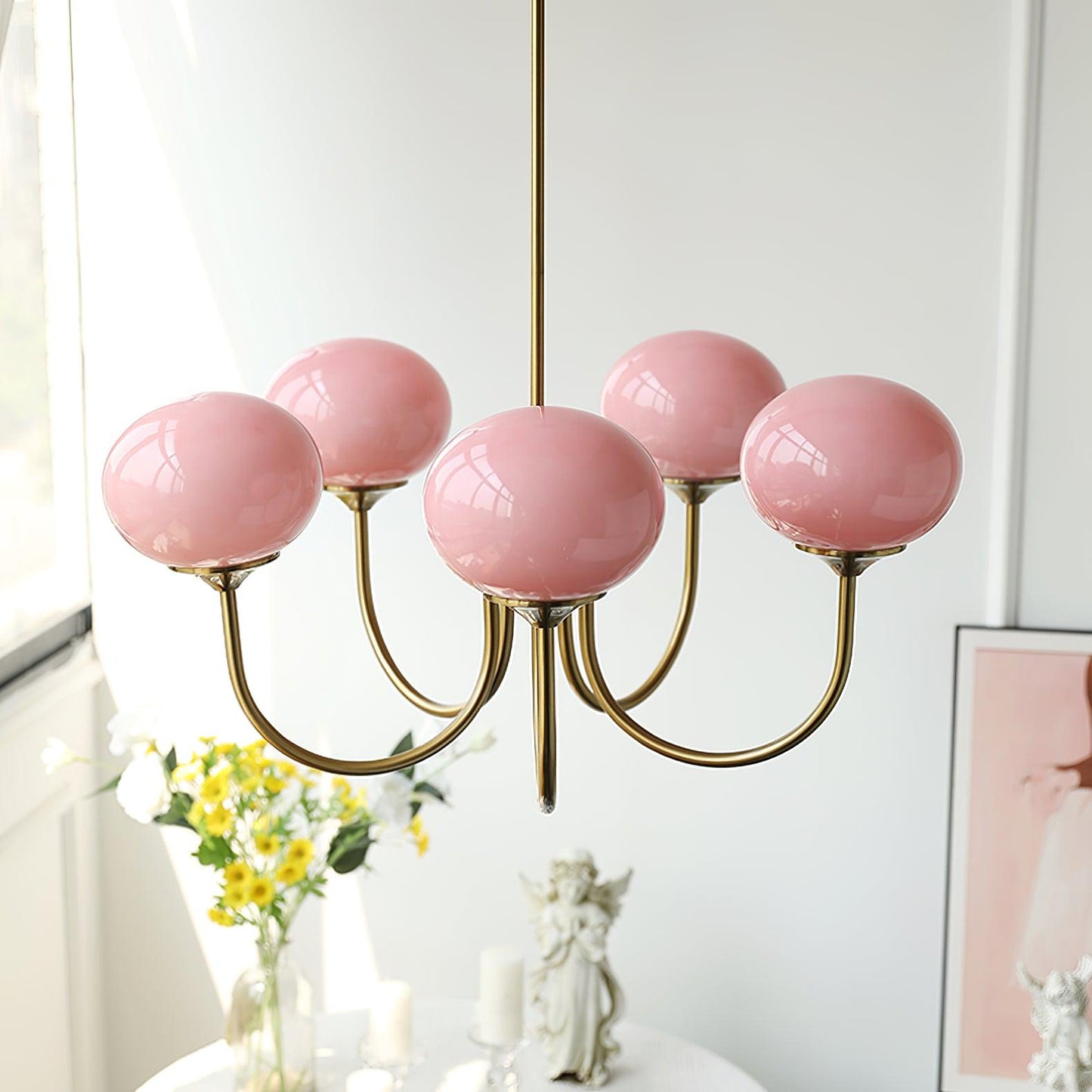 Zuckerstrahlen | Moderner Kronleuchter im Marshmallow-Design – Elegantes Glas, sanftes Licht & stilvolle Akzente für Wohn- und Esszimmer