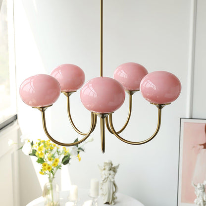 Zuckerstrahlen | Moderner Kronleuchter im Marshmallow-Design – Elegantes Glas, sanftes Licht & stilvolle Akzente für Wohn- und Esszimmer